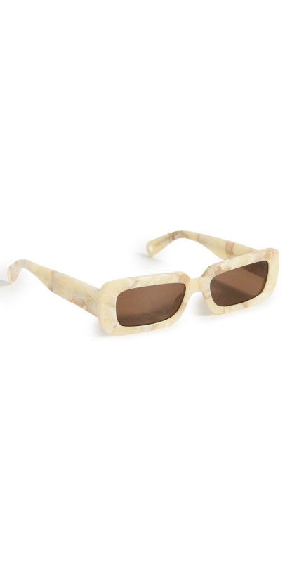 Elisa Johnson Gigi Sunglasses White Yellow Pearl