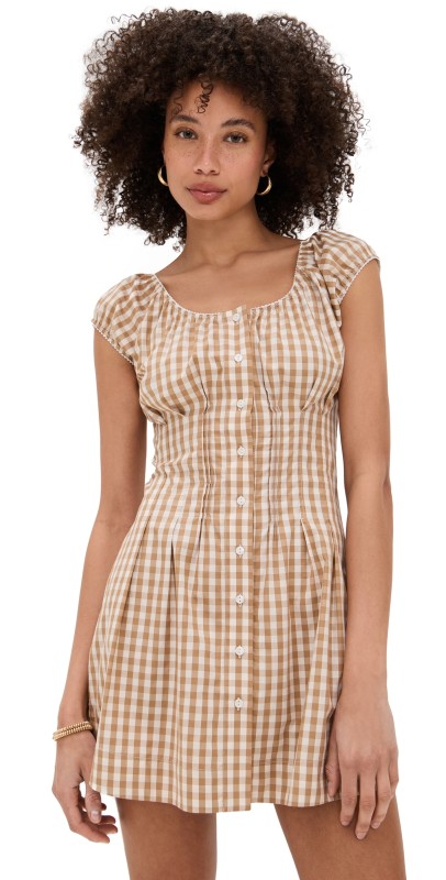 Frankies Bikinis Frankies Bikinis x Bella Hadid Mustang Cotton Minidress Rodeo Gingham