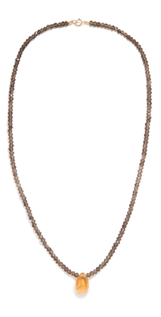 JIA JIA 14k Smoky Quartz Citrine Necklace Black/Orang