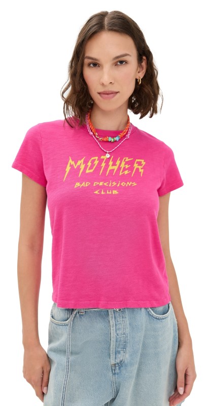 MOTHER The Lil Sinful T-Shirt Fuchsia Purple Bad Decisions