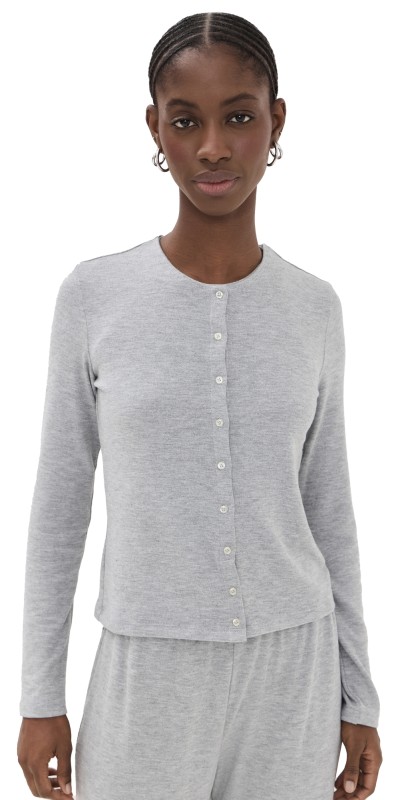 Leset Lauren Classic Cardigan Grey Melange