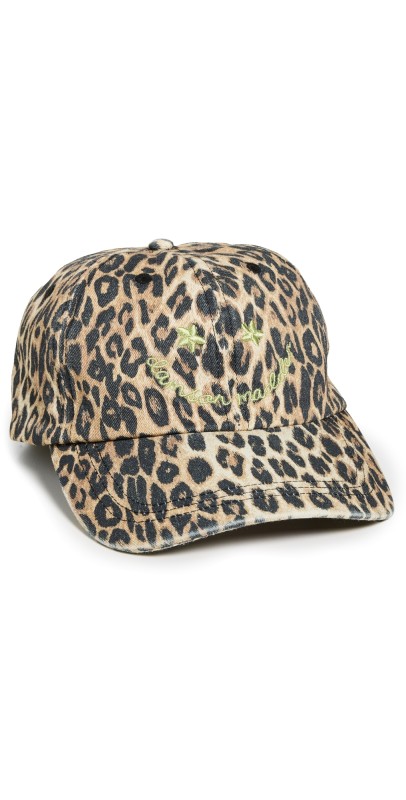 Damson Madder Washed Smiley Cap Leopard
