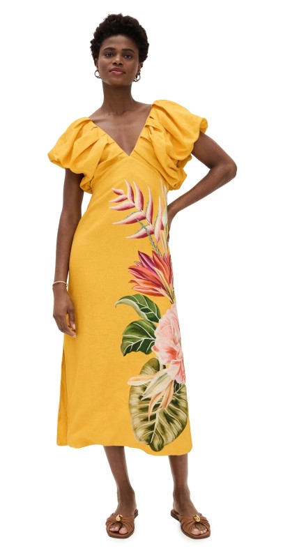 FARM Rio Spring Awakening Midi Dress Spring Awakening Off-White