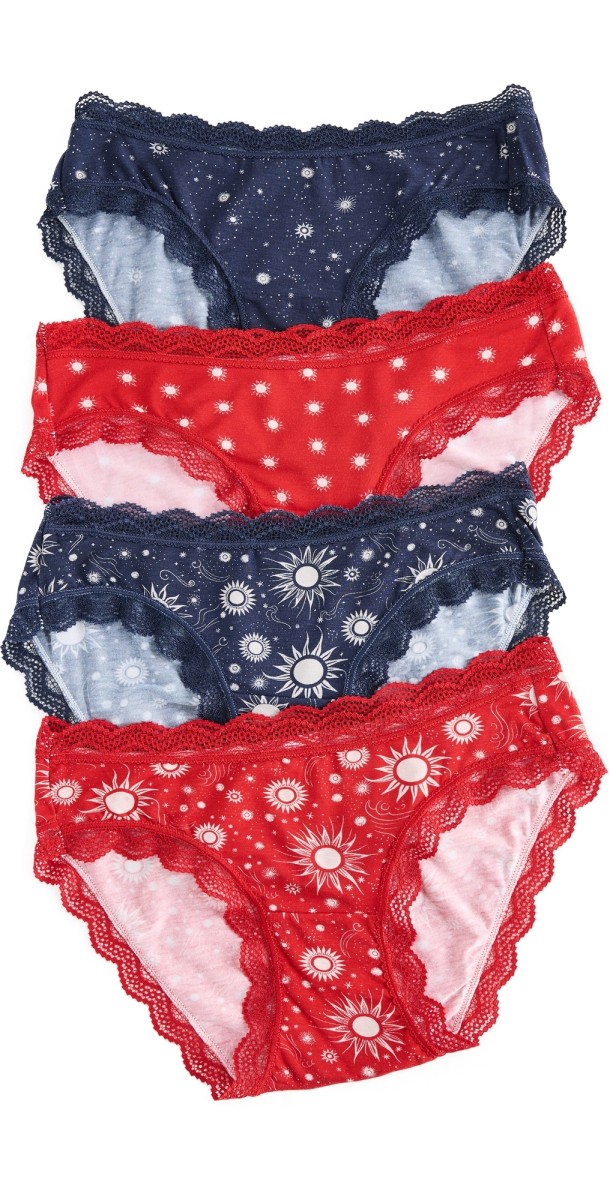 Stripe & Stare Original Knicker Four Pack Red