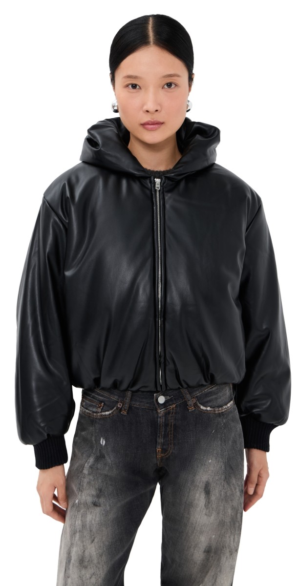 Acne Studios Grain Faux Leather Jacket Black