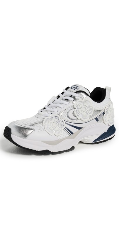 Coach Tea Rose Mesh Sneakers Deep Blue Multi