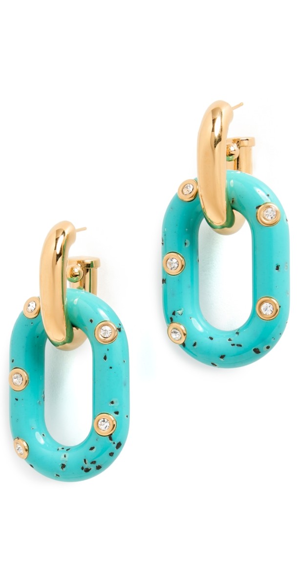 rabanne Boucle D'Oreill Earrings Gold/Turquois