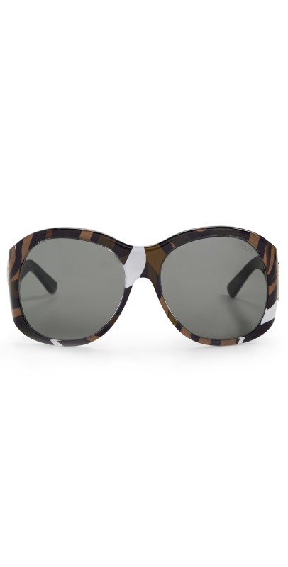 Pucci Round Sunglasses Animal Print/Gradient Smok