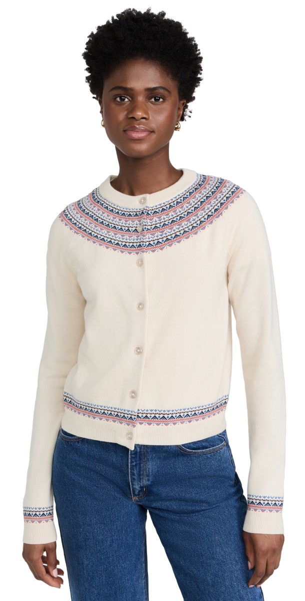 KULE The Belinda Cardigan Cream/Poppy/Royal/Navy