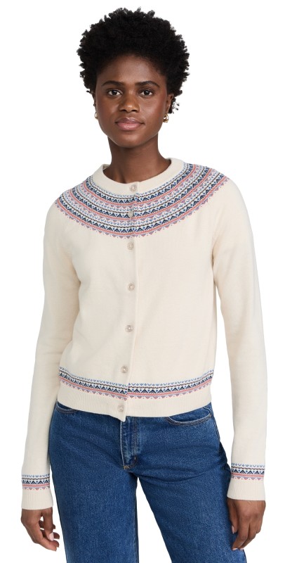 KULE The Belinda Cardigan Cream/Poppy/Royal/Navy