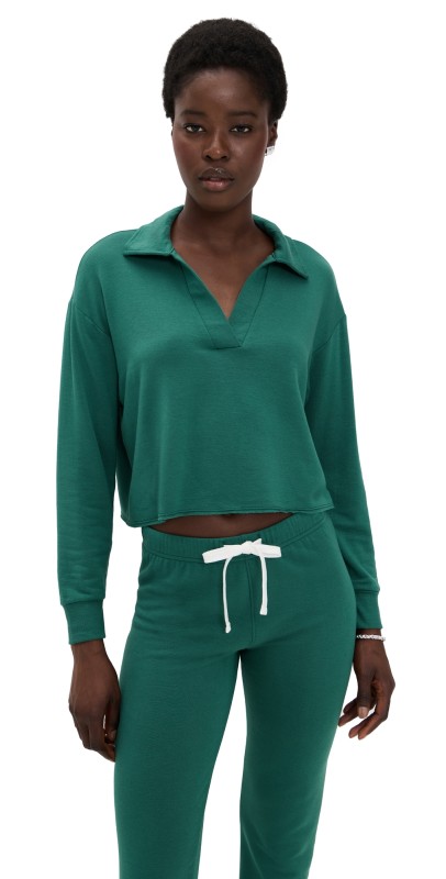 Splits59 Joan Fleece Polo Sweatshirt Arugula
