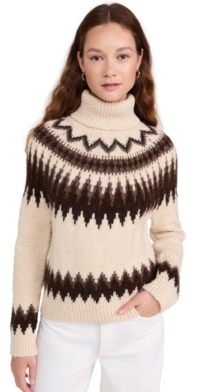 Polo Ralph Lauren Long Sleeve Pullover Cream Brown Multi