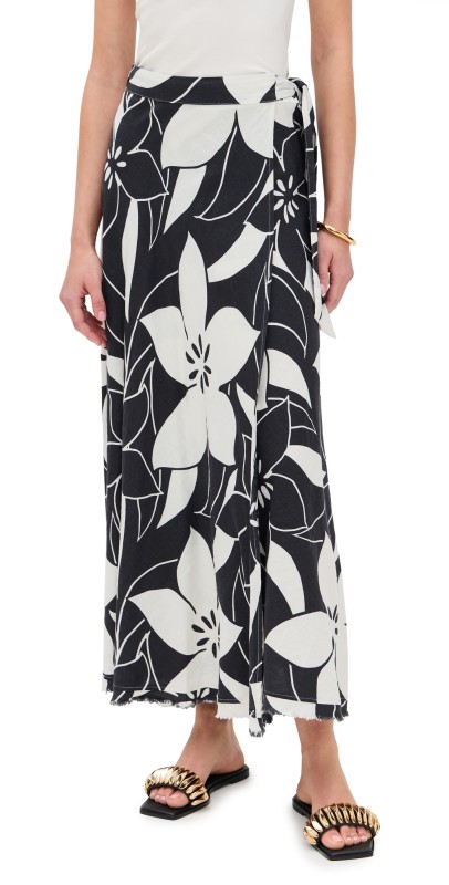 Z Supply Salerno Madero Wrap Skirt Black