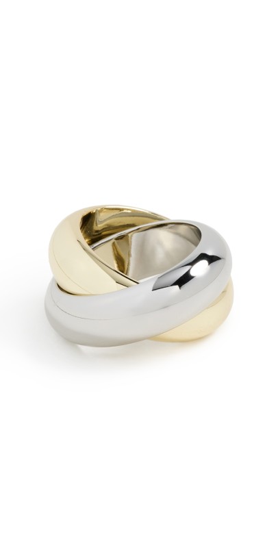 SHASHI Ross Ring Gold/Silver