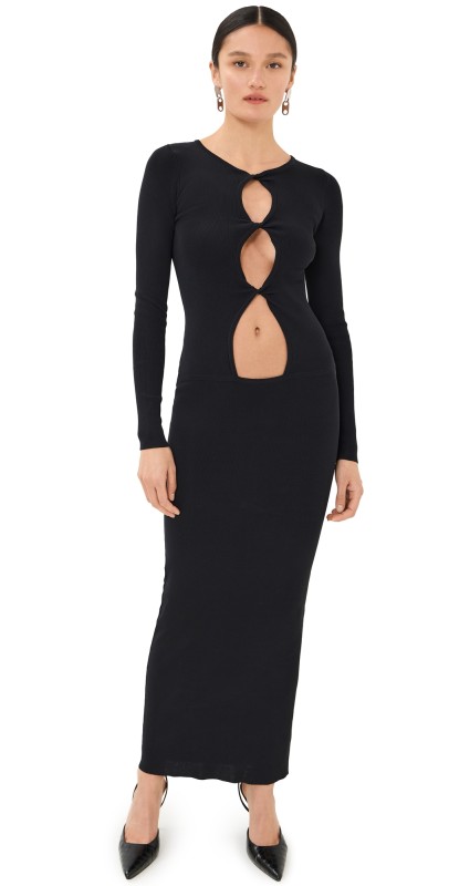 Lioness Homecoming Long Sleeve Maxi Dress ONYX