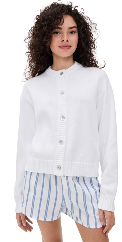 DONNI. The Cotton Knit Cardigan Powder