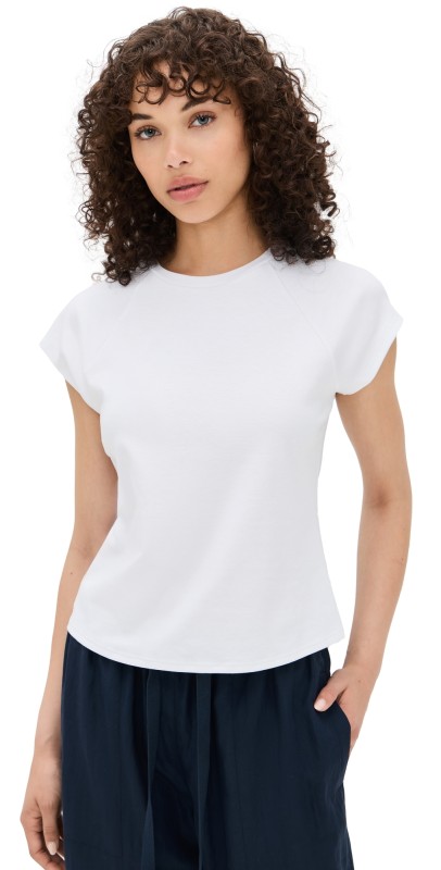 Theory Raglan Cap Sleeve Tee White