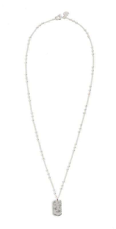 Gorjana Griffin Dog Tag Necklace Silver