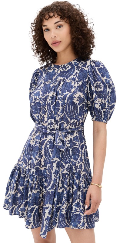 Ulla Johnson Rosalie Short Sleeve Mini Dress Ocean