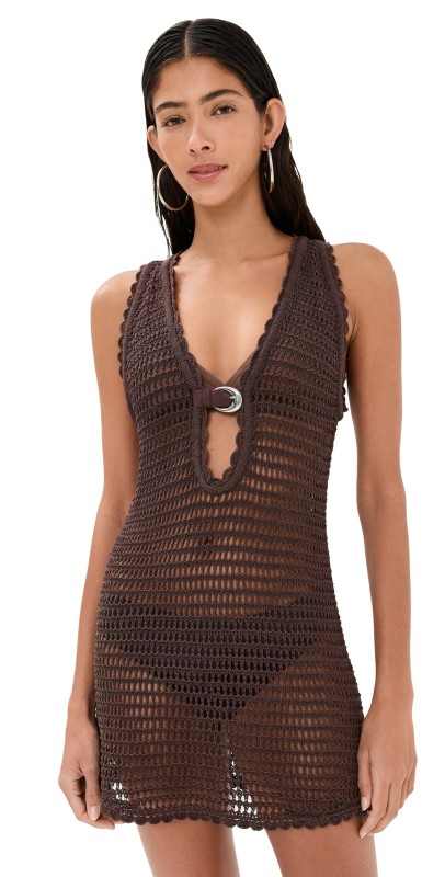 STAUD Anok Dress Dark Chocolate