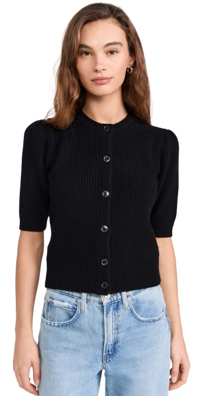 FRAME Shrunken Cardigan Black