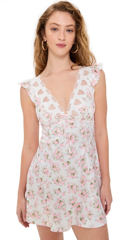 For Love & Lemons Naima Slip Dress Pink