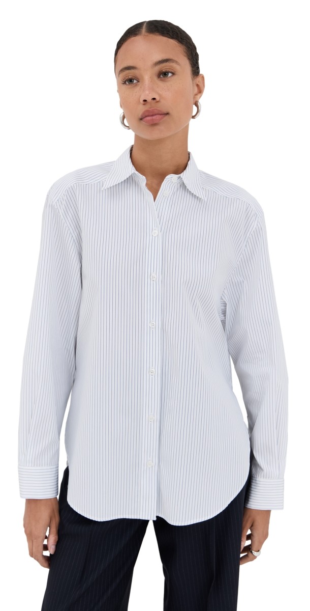 Another Tomorrow Pleat Back Shirt Blush