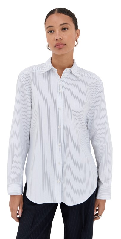 Another Tomorrow Pleat Back Shirt Blush