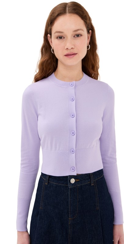 JoosTricot Crop Cardigan Lilas