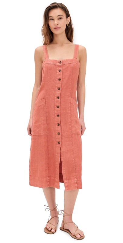 Faherty Aurora Dress Red Rock