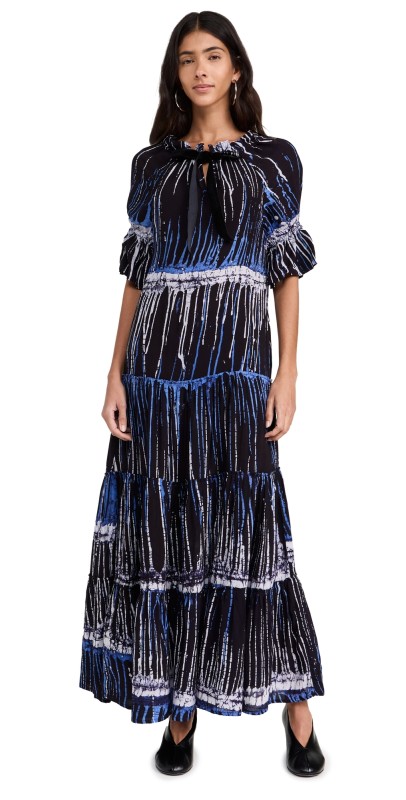 Busayo Omoyeni Dress Indigo and White