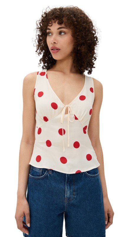 Reformation Miri Top Carmona Dot