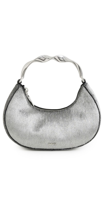 SIMKHAI Nixi Calf Hair Twist Handle Bag Sterling