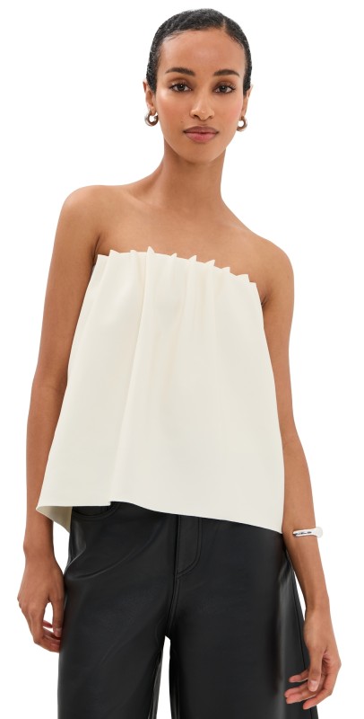 House of Dagmar Ruched Tube Top White