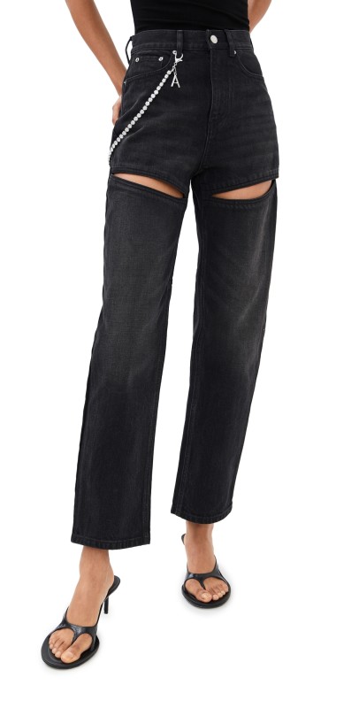 AREA Slit Jeans Black