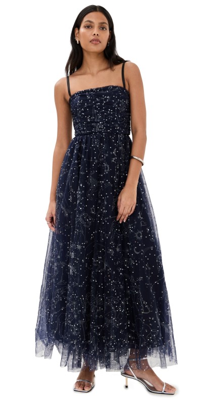 STAUD Bettina Dress Zodiac Constellation