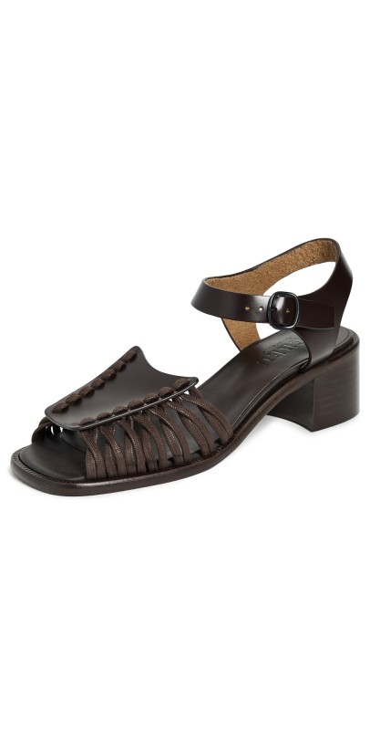 Hereu Alaro Two-Part Heel Sandals Dark Brown