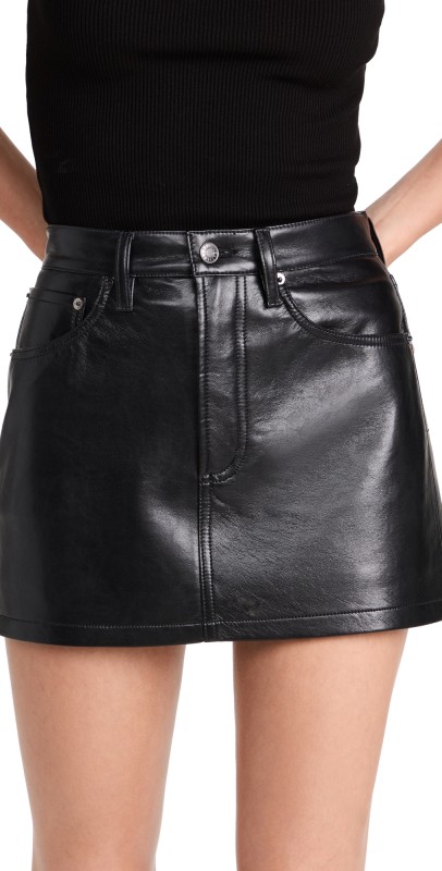 AGOLDE Leather Liv Miniskirt Detox