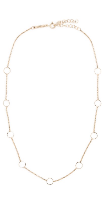 Zoe Chicco 14k Gold Circles Station Xs Box Chain Necklace 14k Yellow Gold
