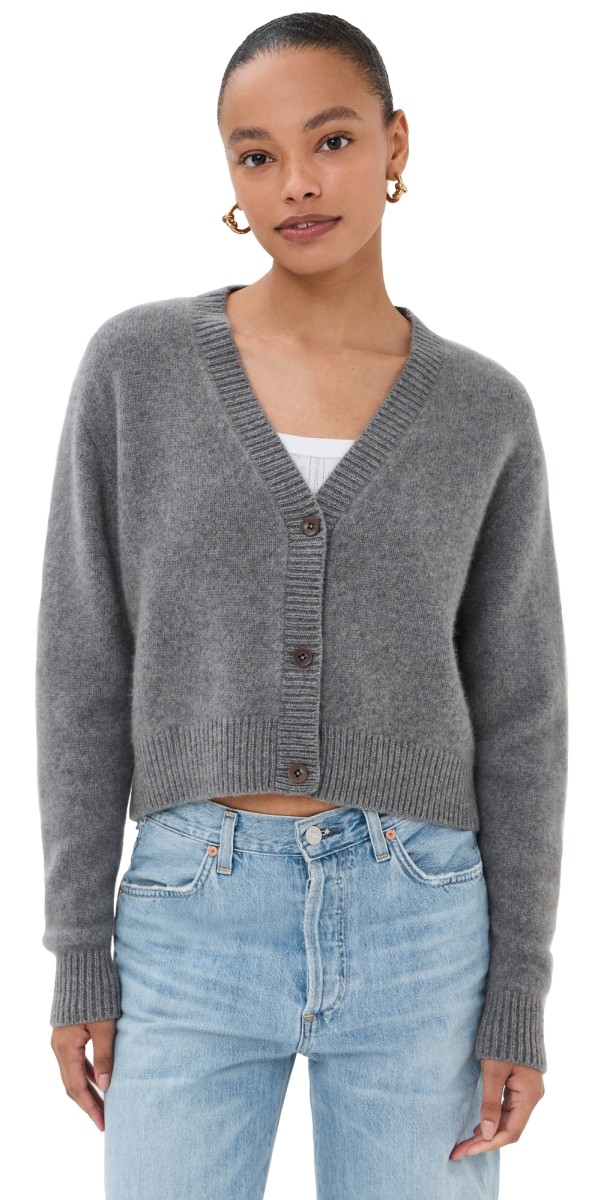 The Elder Statesman Cashmere Boxy Cardigan Black