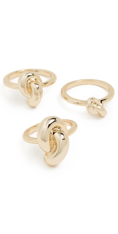 Jennifer Fisher Knot Ring Set Yellow Gold