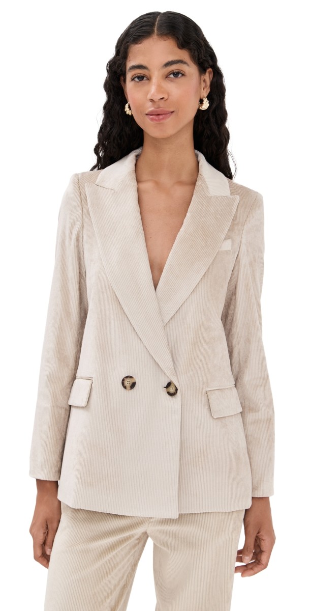 Veronica Beard Sevyn Dickey Corduroy Jacket Heathered Sand