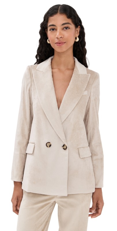 Veronica Beard Sevyn Dickey Corduroy Jacket Heathered Sand