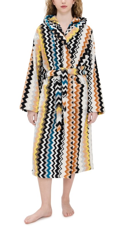 Missoni Best Hooded Bathrobe Black Multicolor