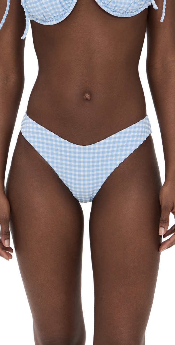 Montce Lulu Zigzag Stitch Bikini Bottoms Peri Micro Gingham