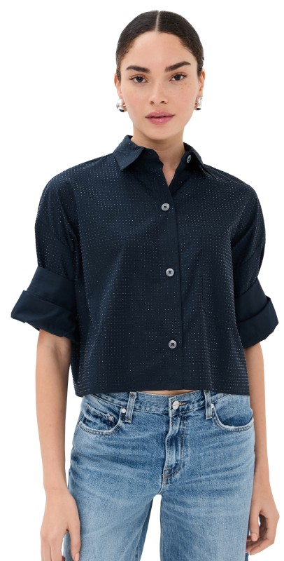 TWP Next Ex Buttondown with Crystals Midnight