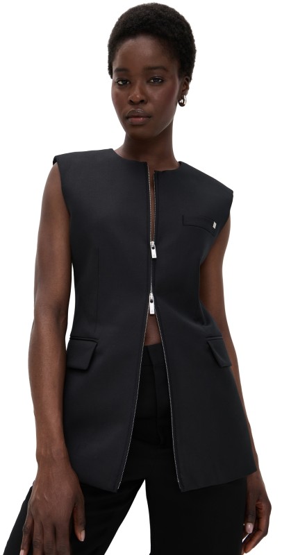 Helmut Lang Zip Blazer Vest Black
