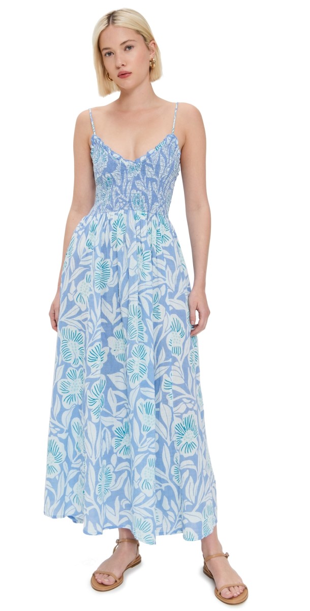 Free People Sweet Nothings Midi Dress Gardenia Combo