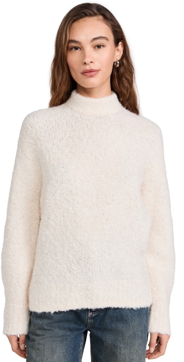 Madewell Vesta Boucle Chunky Pullover Heather Cloud Grey