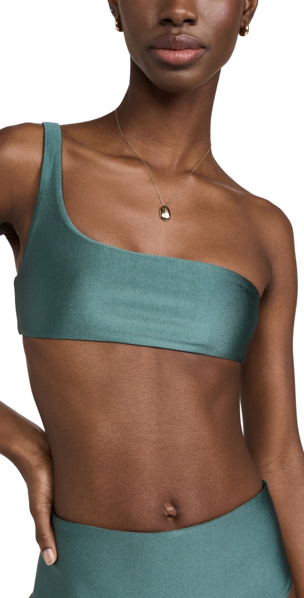 JADE Swim Eliza One Shoulder Top Hunter Sheen